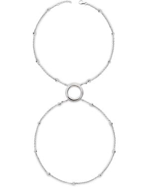 Lucy Quartermaine Solid Sterling Art Deco Halo Hand Chain - Metallic