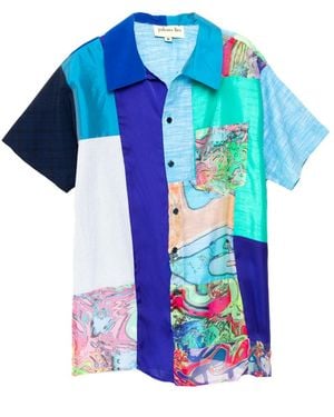 Paloma Lira Upcycled Patchwork Shirt - Blue