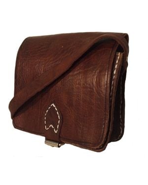 Berber Leather The Temara Square Saddle Bag - Brown