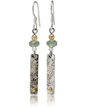 Isla Silver Amethyst Textured Drop Earrings - Metallic