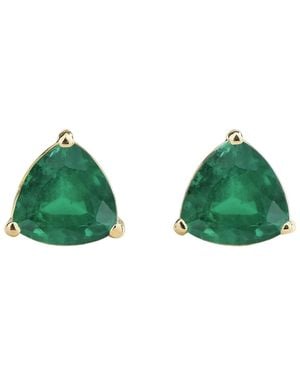 Juvetti Trillion Emerald Stud Earrings - Green