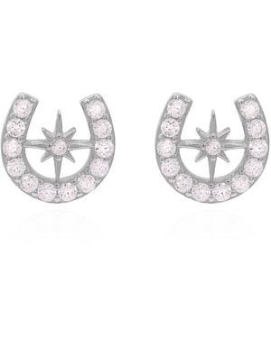 Luna Charles Zada Horseshoe Star Stud Earrings - Metallic