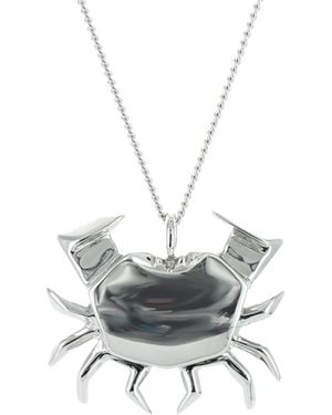 Origami Jewellery Crab Necklace Sterling - Metallic