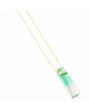 Smart Glass Jewelry Recycled Glass Mosaic Stiletto Confetti Necklace Fill - Green