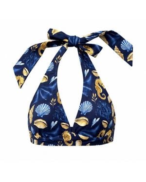 Plivati Olivia Halter Tie Bikini Top — Čiovo - Blue
