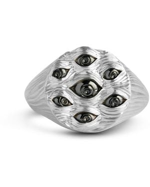 Kasun Eyes Of Many Signet Ring - White