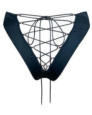 MONIQUE MORIN LINGERIE Whisper Lace-Up Bikini - Blue