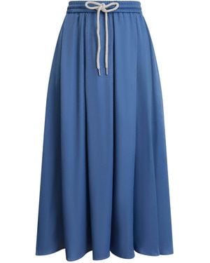 James Lakeland Draw String Maxi Skirt Denim - Blue