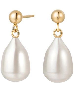 Katy Faye Evelyn Pearl Earrings - Metallic