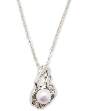 Classicharms Nyla Molten Freshwater Pearl Pendant Necklace - Metallic