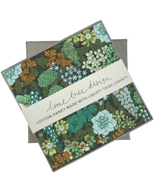 Lime Tree Design Ciara Single Boxed Hanky Made With Liberty Fabric - Green