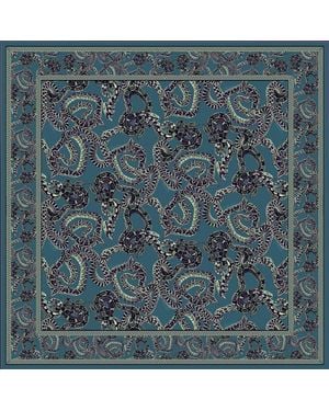 Monzlapur New York Small Silk Snake Scarf - Blue