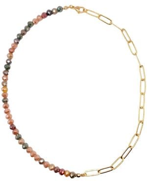 Urbane Jewelry Studio Earth Stone Chain Necklace - Metallic