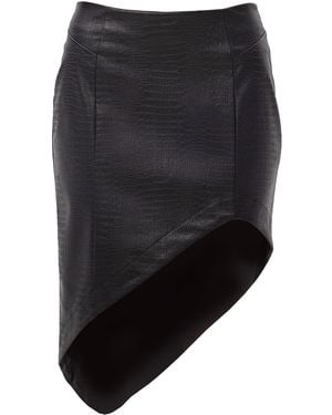 Maison Bogomil Faux Leather Asimetric Skirt - Black