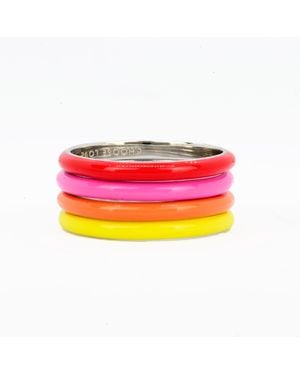 Pinnole Happy As A Clam Ring Stack - Pink