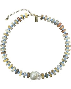 Christina Greene Coastal Calm Baroque Pearl Beaded Necklace - Metallic