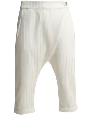 Smart and Joy Satin Trim Capri Tailored Trousers - Natural