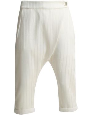 Smart and Joy Satin Trim Capri Tailored Trousers - Natural