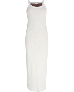 Circular Path Maxi Tank Dress - White