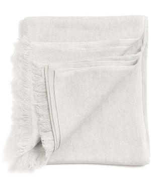 Variously Pebble Light Hand Woven Soft Linen Scarf - White