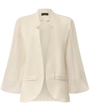 James Lakeland Tulle Sleeve Blazer - Natural