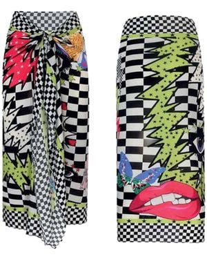 LOVEIST STORE Scacchi Printed Sarong Pareo - White
