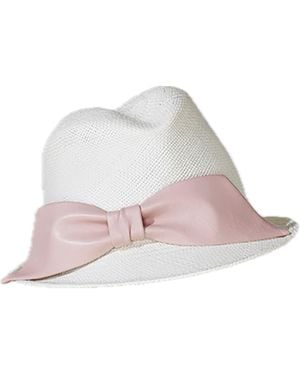 Misa Harada Millinery Sandy Off- Panama Straw Hat - Pink