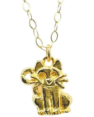 Lexi Jewelry Whiskers Cat Charm Necklace - Metallic
