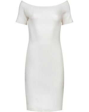 Conquista Off-Shoulder Cotton Fitted Dress - White