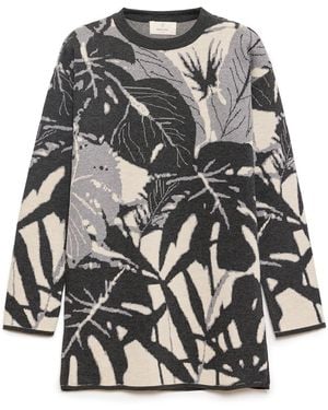 Peraluna Susan Jacquard Knit Tunic Top - Gray