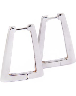 Belinda Jewelz Tahlia Trapezoid Hoops - White