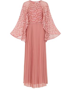 Frock and Frill Roisin Embroidered Cape Sleeve Maxi Dress - Pink