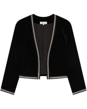 Little Lies Metal Guru Studded Velvet Jacket - Black