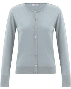 Peraluna Classic Basic O-Neck Knitwear Cardigan - Blue