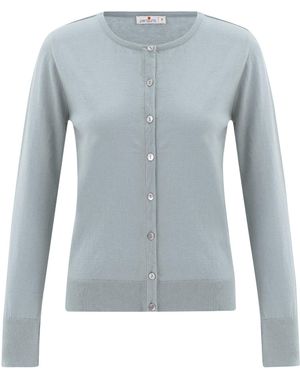 Peraluna Classic Basic O-Neck Knitwear Cardigan - Blue
