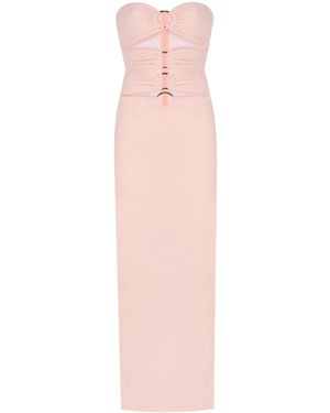 No'design Crown Strapless Fish Shape Dress - Pink