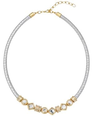 Saachi Bling Charm Leather Necklace - Metallic