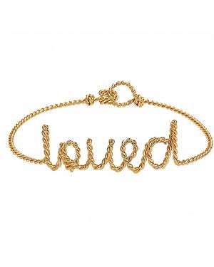 Rare Matters Jewelry Loved Script Hand Wired Brass Bracelet - Metallic