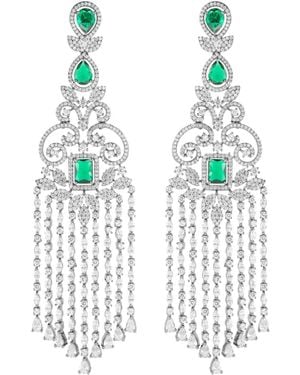 Meraki by Rashmi Bajaj Antoine De Boucles Cubic Zirconia Earrings - White