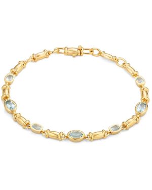 Lulu B London Topaz Gemstone Chain Bracelet - Metallic
