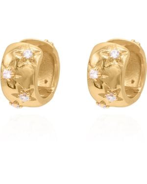 Luna Charles Thea Chunky Star Huggie Earrings - Metallic