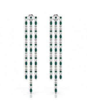 Linda Fiore Amalei Earring With Dark Enamel - White