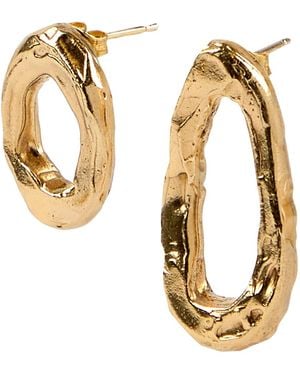 De Roms Molten Irregular Hoops Opposites Attract Earrings - Metallic