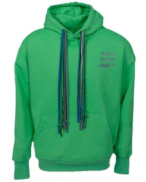 While We're Awake Dark Multi String Hoodie - Green