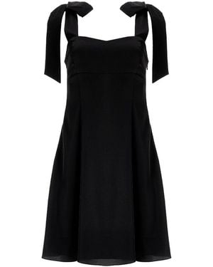 Lita Couture Ribbon-Strap Flared Mini Dress - Black