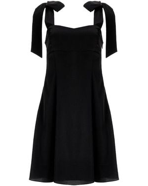 Lita Couture Ribbon-Strap Flared Mini Dress - Black