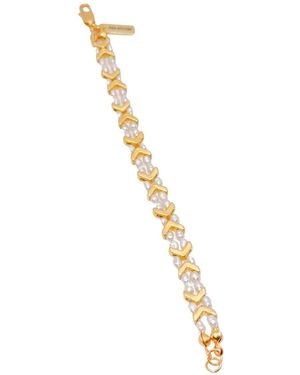 The Bulums Motion Code Natural Pearl Plated Bracelet - Metallic