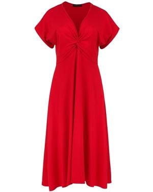 Conquista Knot Detail Midi Dress - Red