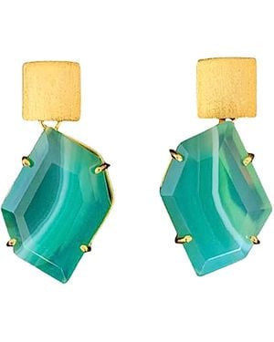 Magpie Rose Green Tropical Swirl Earrings