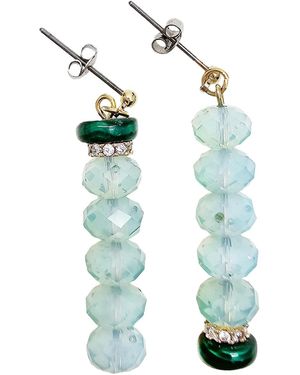 Farra Malachite With Opal Asymmetric Earrings - Blue